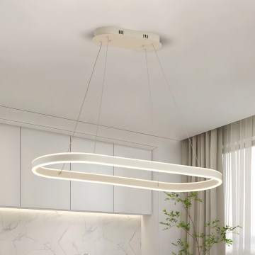 Brilagi - Lámpara LED colgante con cable PONDIE LED/45W/230V 80x30 cm blanca