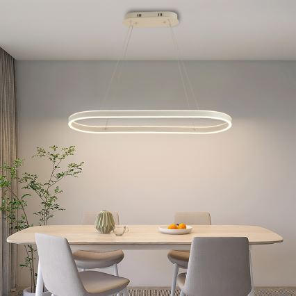 Brilagi - Lámpara LED colgante con cable PONDIE LED/45W/230V 80x30 cm blanca