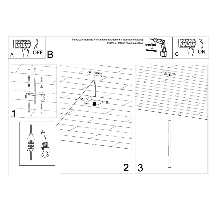 BRILAGI -  Lámpara LED colgante DRIFA 1xG9/4W/230V negro