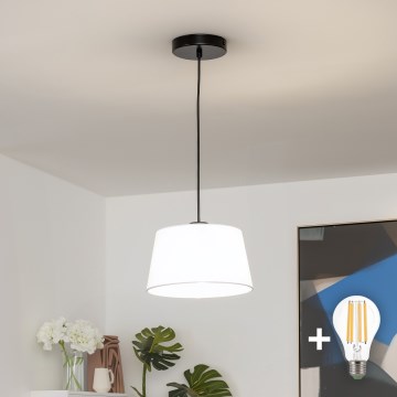 Brilagi - Lámpara LED colgante en cable CERIA 1xE27/40W/230V Ø 25 cm blanca
