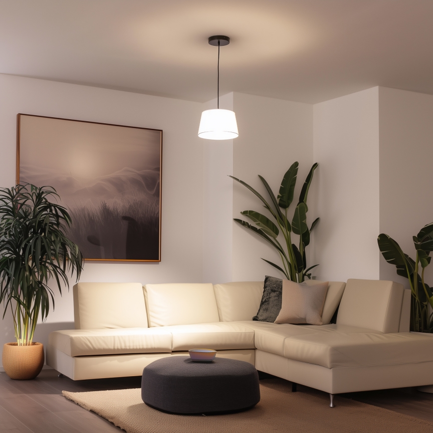 Brilagi - Lámpara LED colgante en cable CERIA 1xE27/40W/230V Ø 25 cm blanca