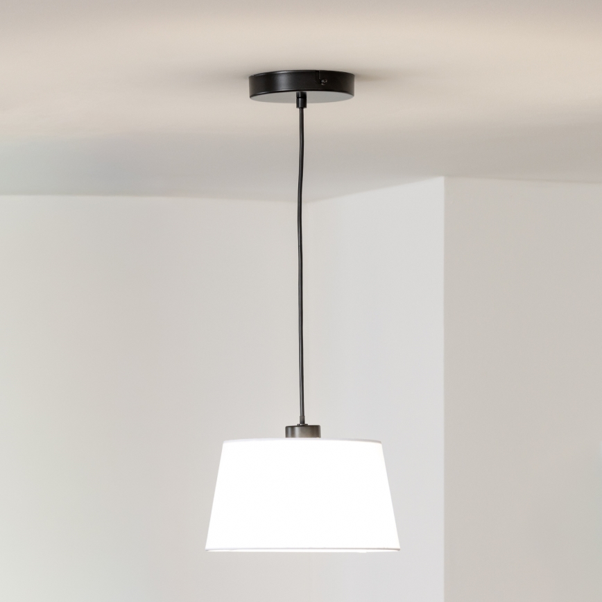 Brilagi - Lámpara LED colgante en cable CERIA 1xE27/40W/230V Ø 25 cm blanca