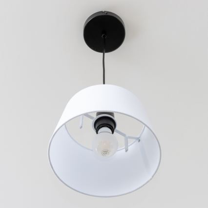 Brilagi - Lámpara LED colgante en cable CERIA 1xE27/40W/230V Ø 25 cm blanca