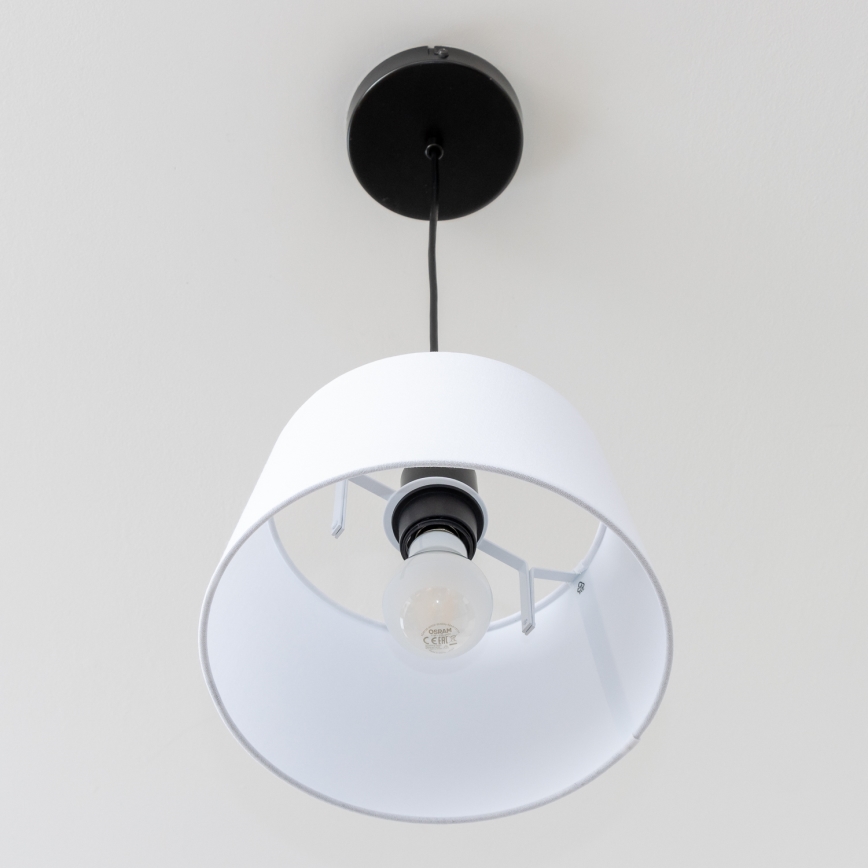 Brilagi - Lámpara LED colgante en cable CERIA 1xE27/40W/230V Ø 25 cm blanca
