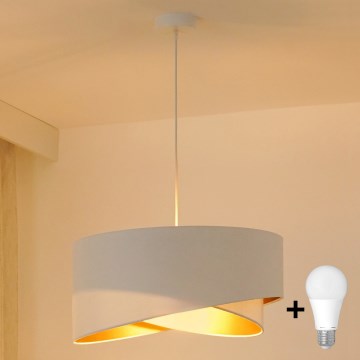 Brilagi - Lámpara LED colgante LYRA 1xE27/15W/230V blanco/dorado
