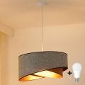 Brilagi - Lámpara LED colgante LYRA 1xE27/15W/230V gris/color crema/dorado