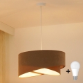 Brilagi - Lámpara LED colgante LYRA 1xE27/15W/230V marrón/blanco