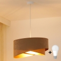 Brilagi - Lámpara LED colgante LYRA 1xE27/15W/230V marrón/dorado