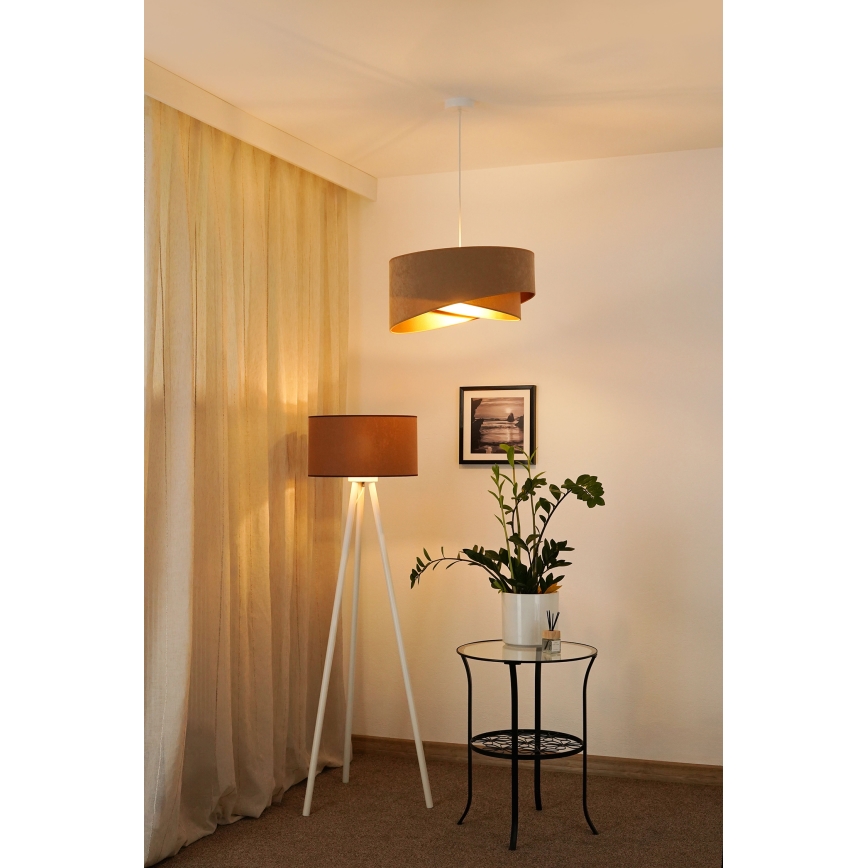 BRILAGI - Lámpara LED colgante LYRA 1xE27/15W/230V marrón/dorado