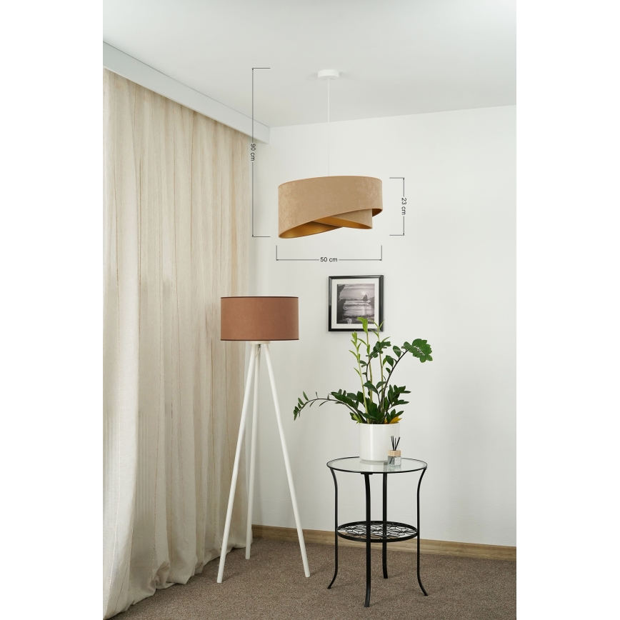 BRILAGI - Lámpara LED colgante LYRA 1xE27/15W/230V marrón/dorado