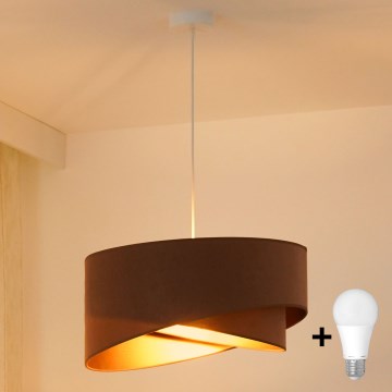 Brilagi - Lámpara LED colgante LYRA 1xE27/15W/230V marrón/dorado
