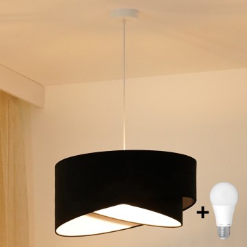 Brilagi - Lámpara LED colgante LYRA 1xE27/15W/230V negro/blanco