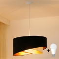 Brilagi - Lámpara LED colgante LYRA 1xE27/15W/230V negro/color crema/dorado