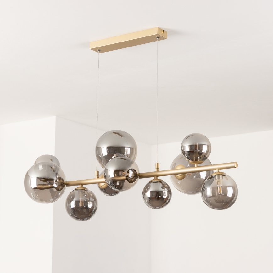 Brilagi - Lámpara LED colgante MILLA 10xG9/3W/230V dorado/ahumado