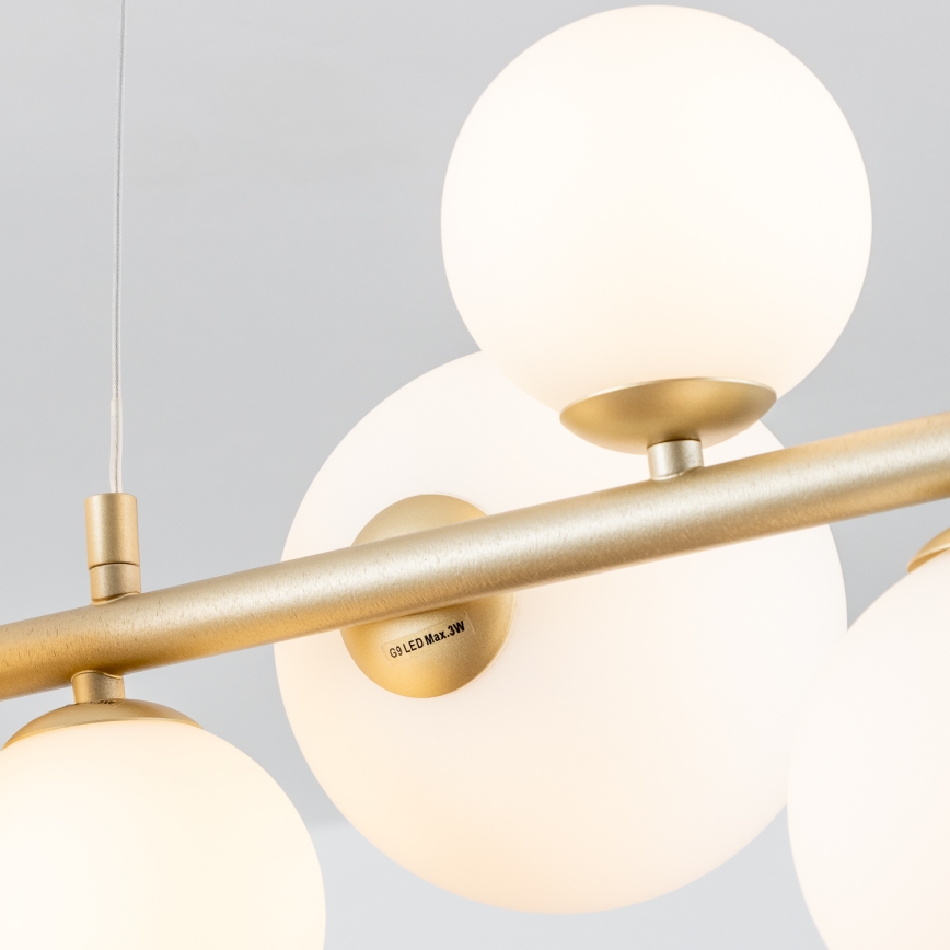 Brilagi - Lámpara LED colgante MILLA 10xG9/3W/230V dorado/blanco