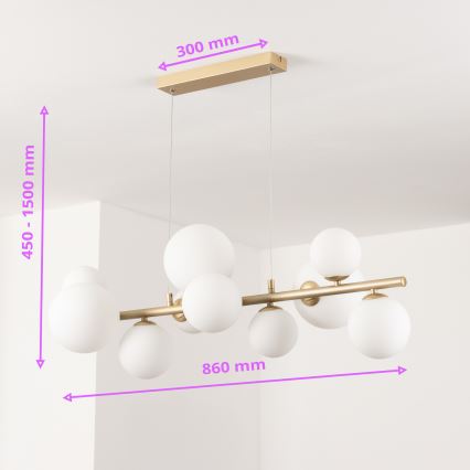 Brilagi - Lámpara LED colgante MILLA 10xG9/3W/230V dorado/blanco