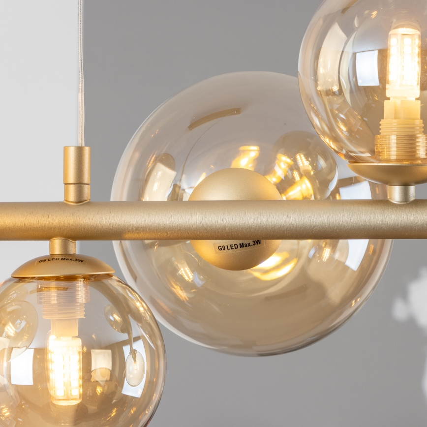Brilagi - Lámpara LED colgante MILLA 10xG9/3W/230V dorado
