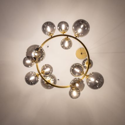 Brilagi - Lámpara LED colgante MILLA 15xG9/3W/230V dorado/ahumado