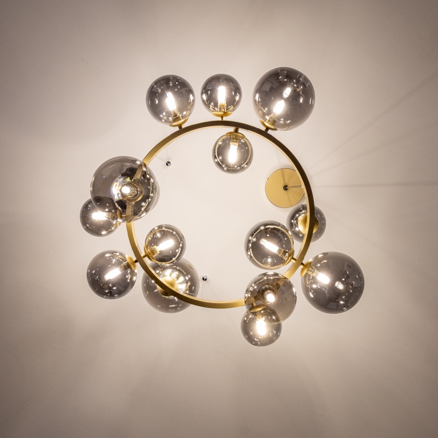 Brilagi - Lámpara LED colgante MILLA 15xG9/3W/230V dorado/ahumado