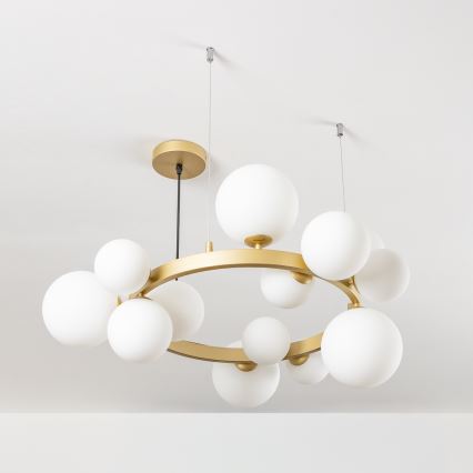 Brilagi - Lámpara LED colgante MILLA 15xG9/3W/230V dorado/blanco