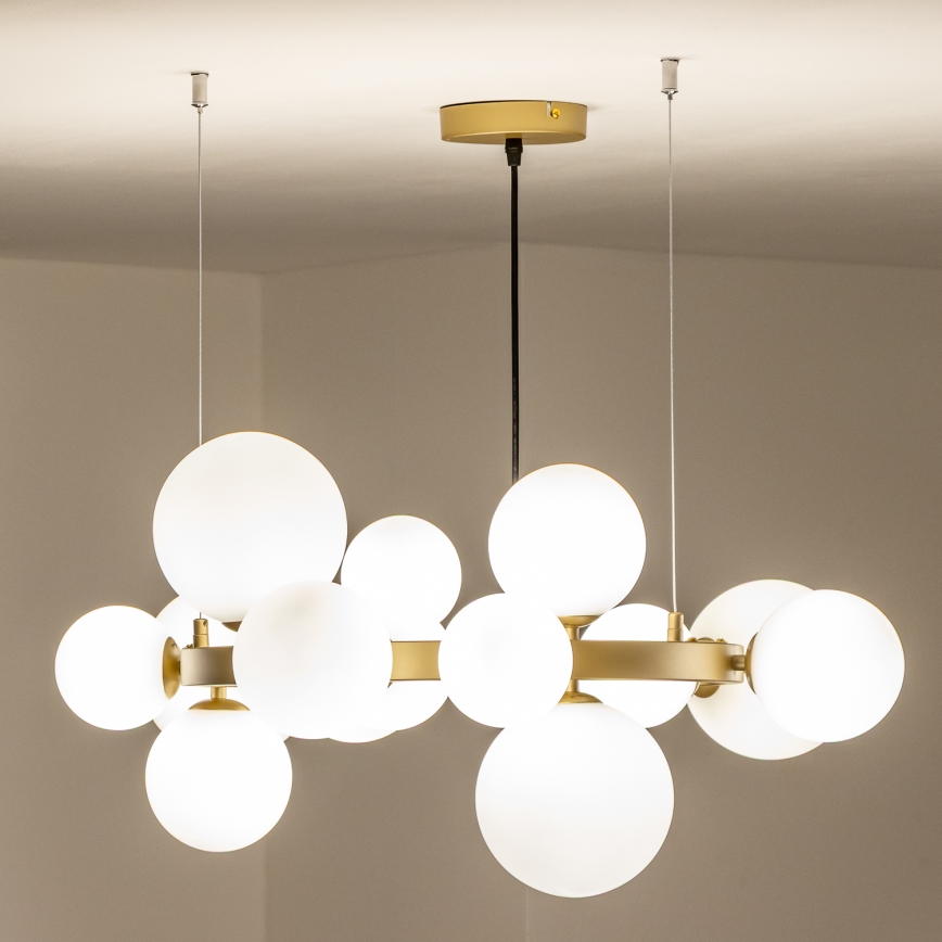 Brilagi - Lámpara LED colgante MILLA 15xG9/3W/230V dorado/blanco