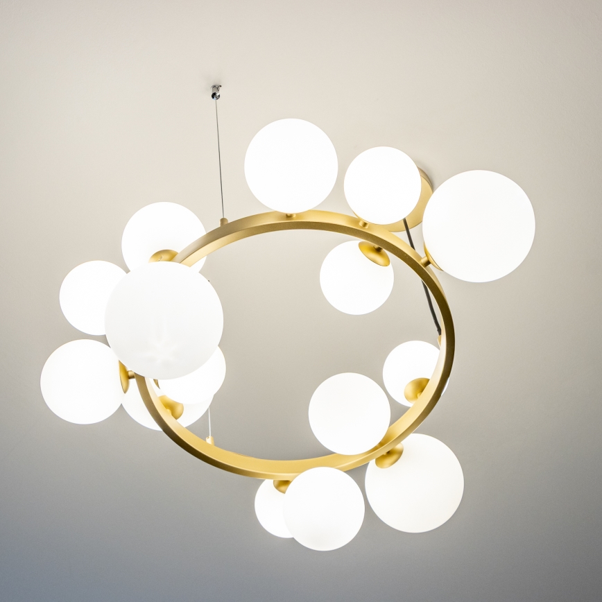 Brilagi - Lámpara LED colgante MILLA 15xG9/3W/230V dorado/blanco