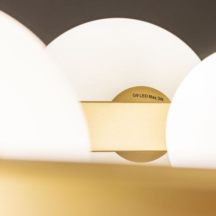 Brilagi - Lámpara LED colgante MILLA 15xG9/3W/230V dorado/blanco