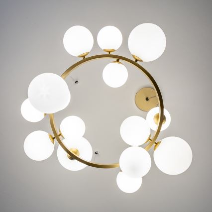 Brilagi - Lámpara LED colgante MILLA 15xG9/3W/230V dorado/blanco