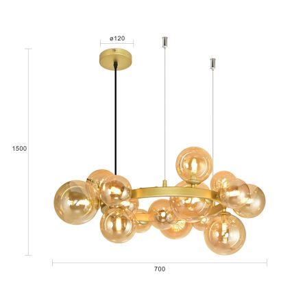 Brilagi - Lámpara LED colgante MILLA 15xG9/3W/230V dorado
