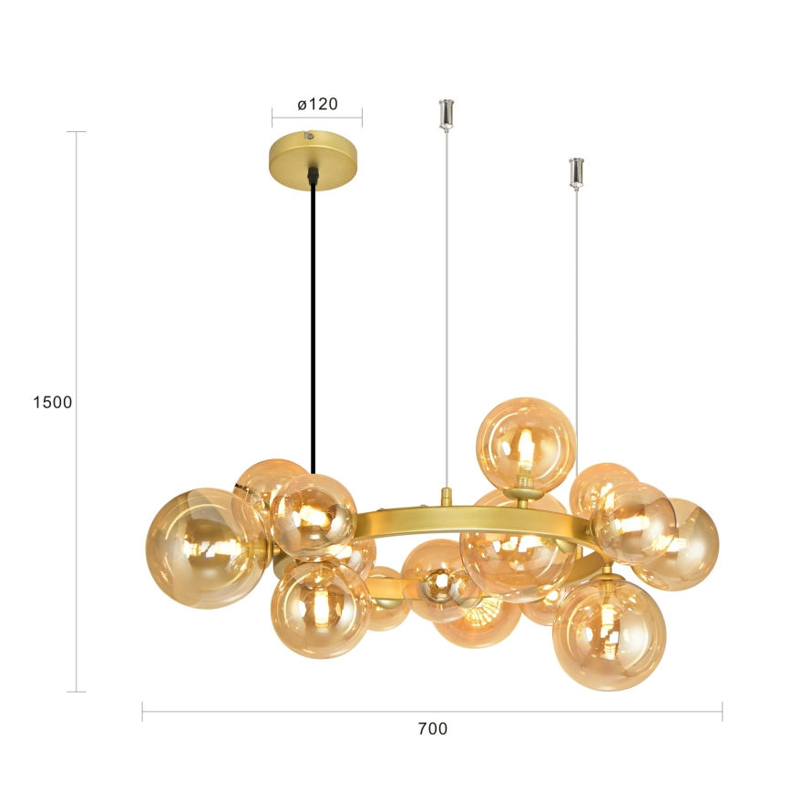 Brilagi - Lámpara LED colgante MILLA 15xG9/3W/230V dorado