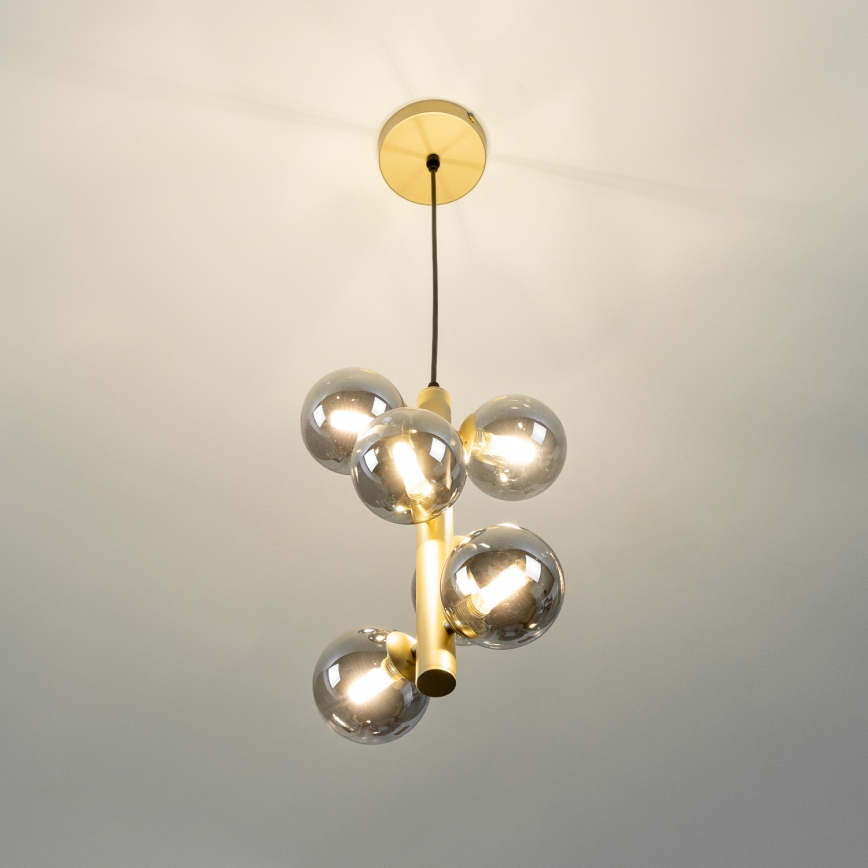 Brilagi - Lámpara LED colgante MILLA 6xG9/3W/230V dorado/ahumado