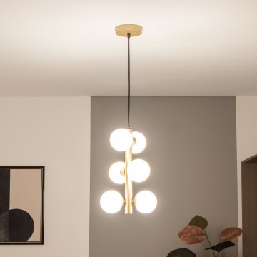 Brilagi - Lámpara LED colgante MILLA 6xG9/3W/230V dorado/blanco