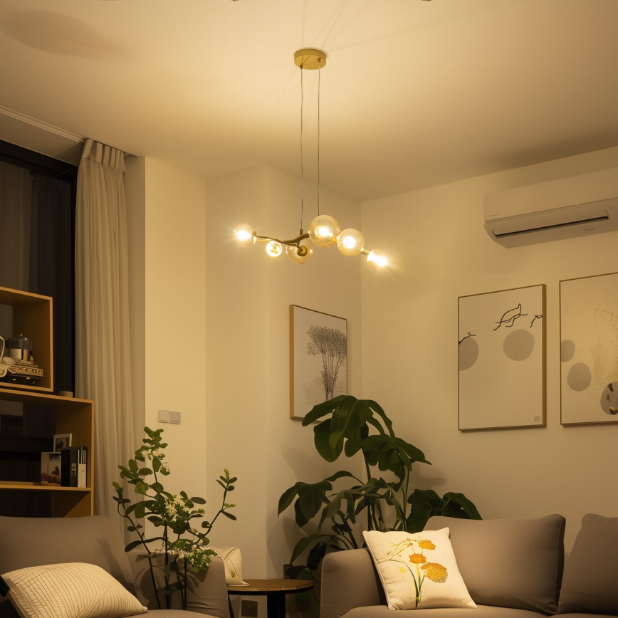 Brilagi - Lámpara LED colgante MISTEL 6xG9/3W/230V dorado