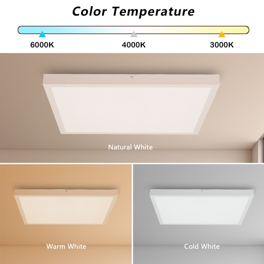 Brilagi - Plafón LED de baño FRAME LED/50W/230V 60x60 cm 3000/4000/6000K IP44 blanco