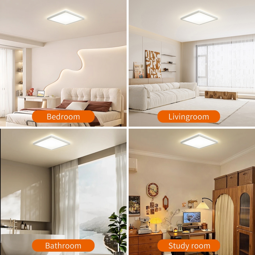Brilagi - Plafón LED de baño ULTRA SLIM LED/18W/230V 30x30 cm blanco IP54