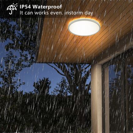 Brilagi - Plafón LED de baño ULTRA SLIM LED/18W/230V diá. 30 cm blanco IP54