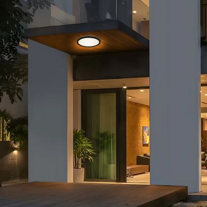 Brilagi - Plafón LED de baño ULTRA SLIM LED/18W/230V diá. 30 cm negro IP54