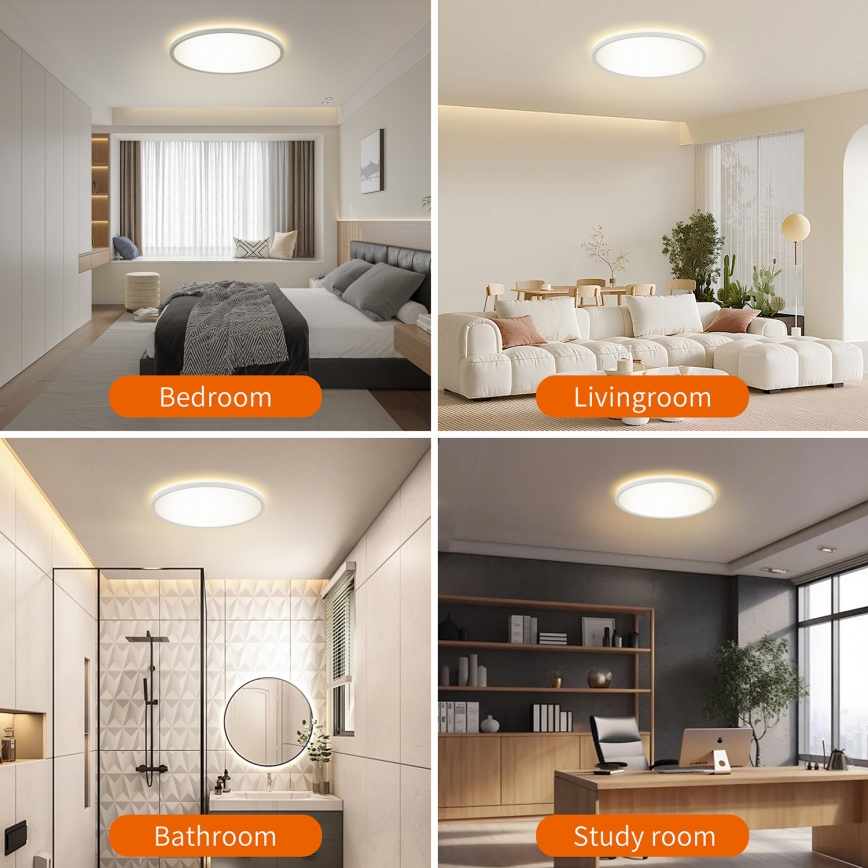 Brilagi - Plafón LED de baño ULTRA SLIM LED/24W/230V diá. 42 cm blanco IP54