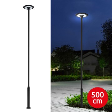 Brilagi - Lámpara LED de calle para exterior con poste de 5 m URBANSPARK LED/120W/230V negra IP65