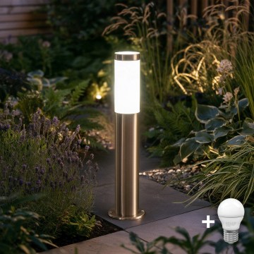BRILAGI - Lámpara LED de exterior ELIA 1xE27/7W/230V 4000K IP44 50 cm cromo mate