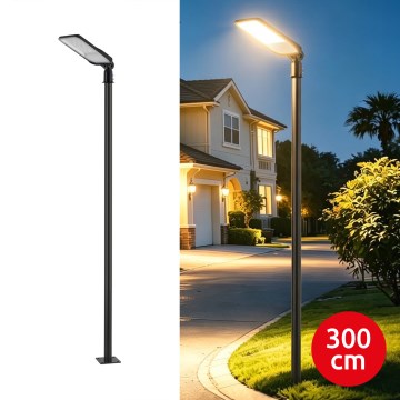 Brilagi - Lámpara LED de exterior para calle con poste articulado de 3 m URBANLIGHT LED/200W/230V, negra, IP65