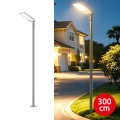 Brilagi - Lámpara LED de exterior para calles con poste y brazo articulado de 3 m URBANLIGHT LED/200W/230V gris IP65