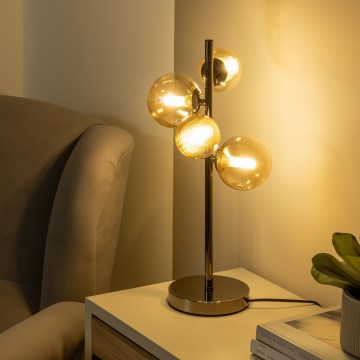 Brilagi - Lámpara LED de mesa MILLA 4xG9/3W/230V cromo negro/dorado