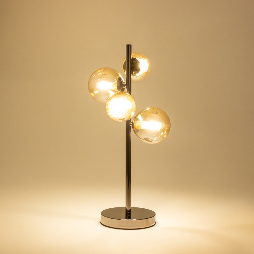 Brilagi - Lámpara LED de mesa MILLA 4xG9/3W/230V cromo negro/dorado