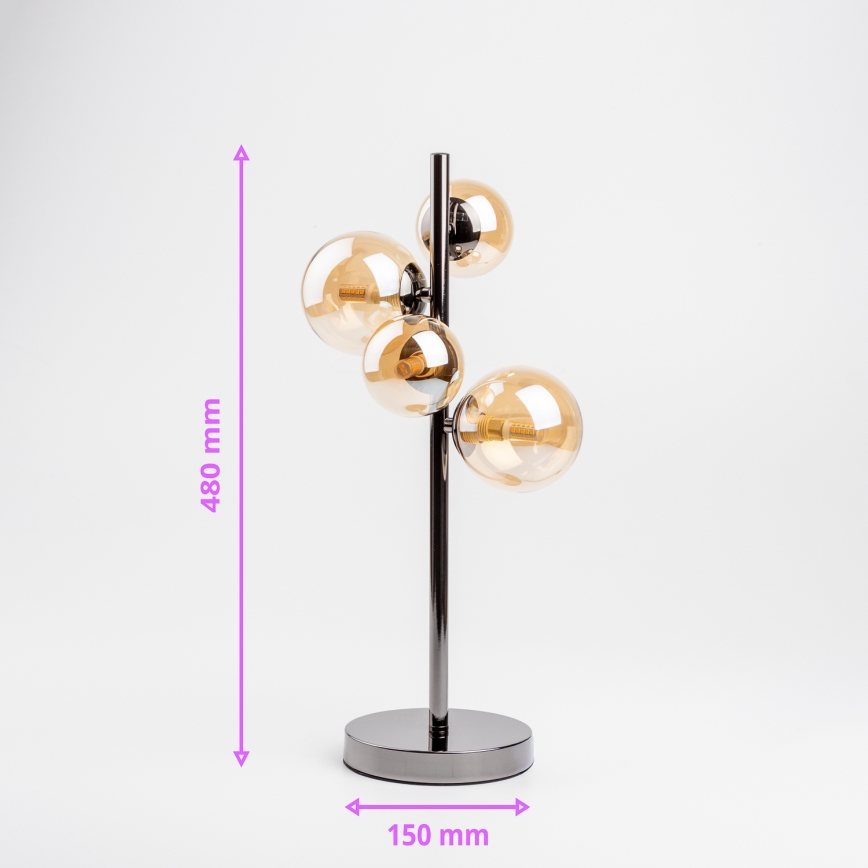 Brilagi - Lámpara LED de mesa MILLA 4xG9/3W/230V cromo negro/dorado