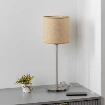 Brilagi - Lámpara LED de mesa NUBILA 1xE27/60W/230V marrón claro