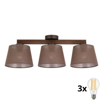 BRILAGI - Lámpara LED de montaje en superficie LATTE 3xE27/15W/230V pino/marrón