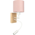 BRILAGI - Lámpara LED de pared flexible BOBO WOOD 1xE27/25W/230V + LED/3W roble/blanco/rosa