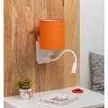 Brilagi - Lámpara LED de pared flexible NUBILA 1xE27/25W/230V + LED/3W blanco/naranja