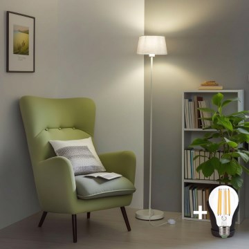 Brilagi - Lámpara LED de pie CERIA 1xE27/40W/230V, diámetro 30 cm, blanca